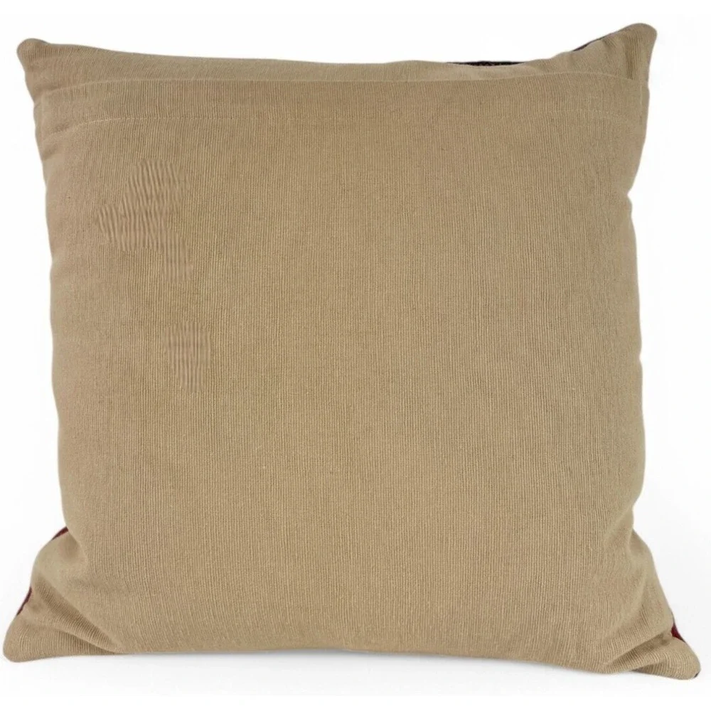 Pottery Barn Kindu Kilim Pillow Brown Red Wool Southwestern Tribal 18x18 New